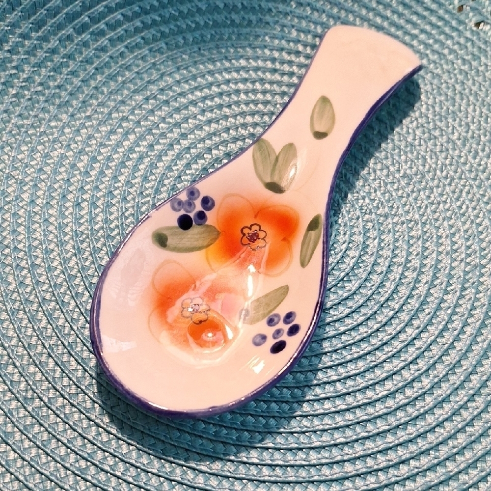 Floral Ceramic Spoon Rest